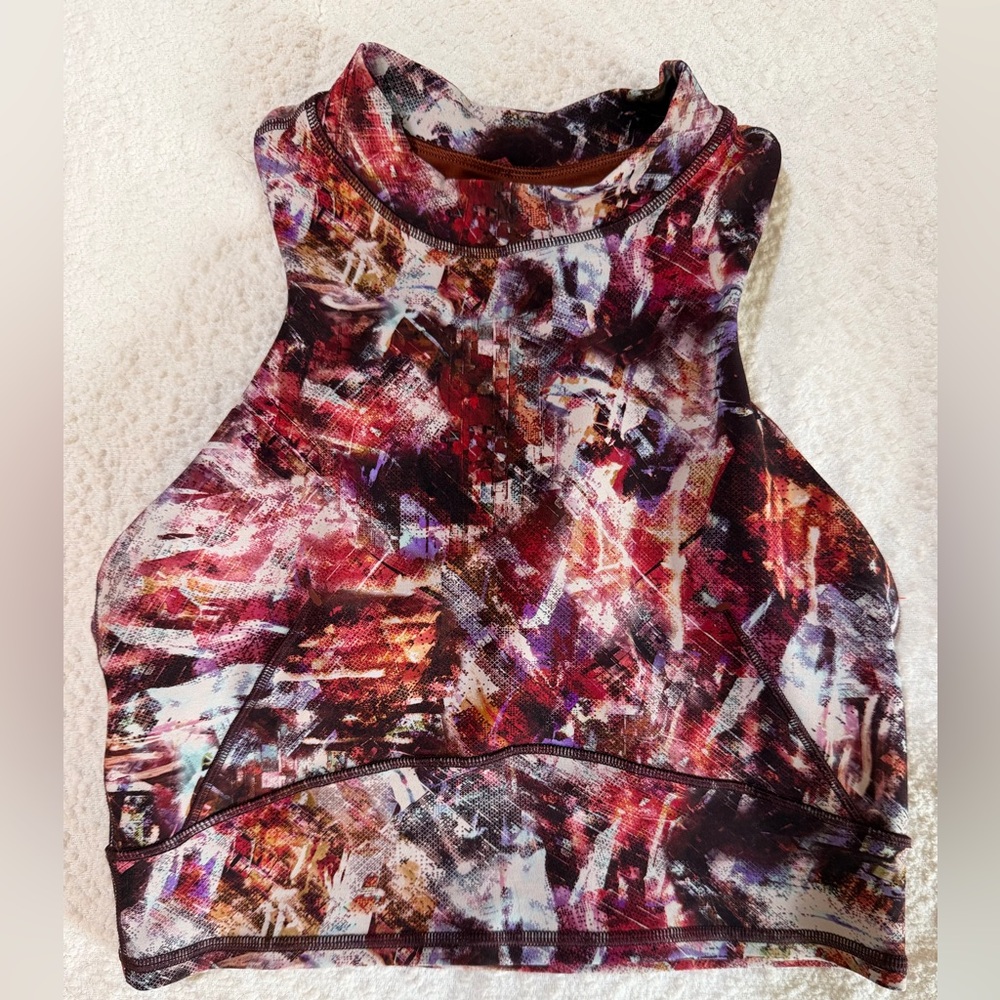 Lululemon Everlux and Mesh Cropped Tank Urbantricity Multi Women's Size 6